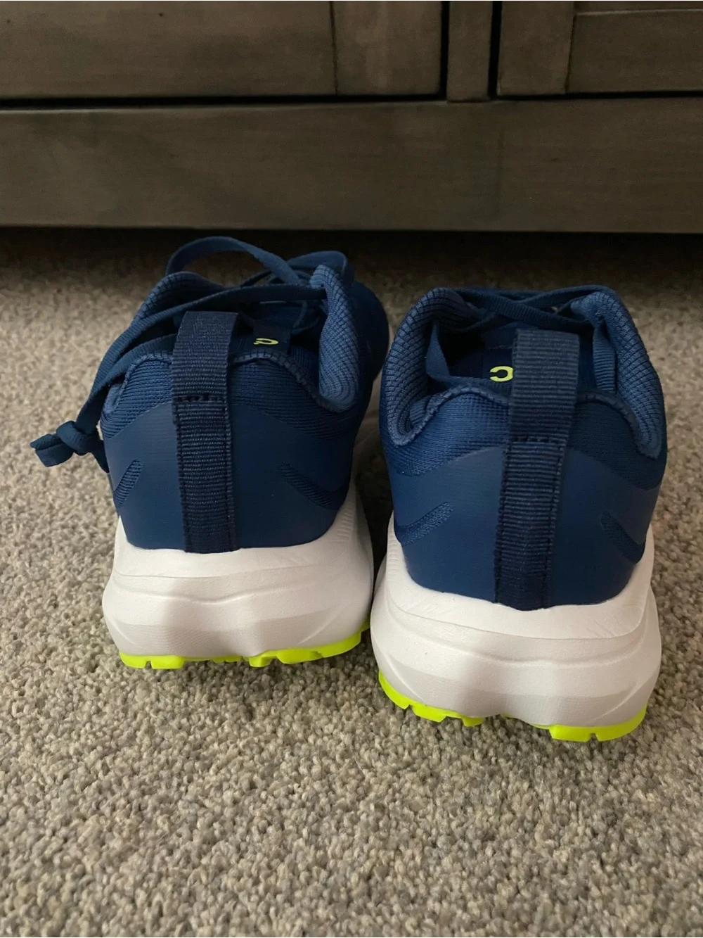 Women’s Navy Athletic Sneakers with Neon Yellow Accents
